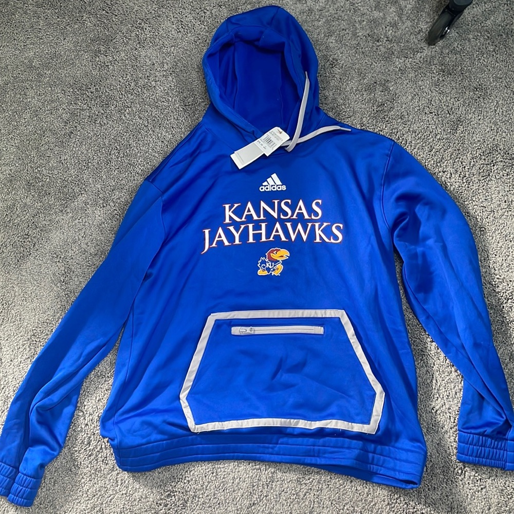 NWT Kansas Jayhawks Adidas Hoodie size L